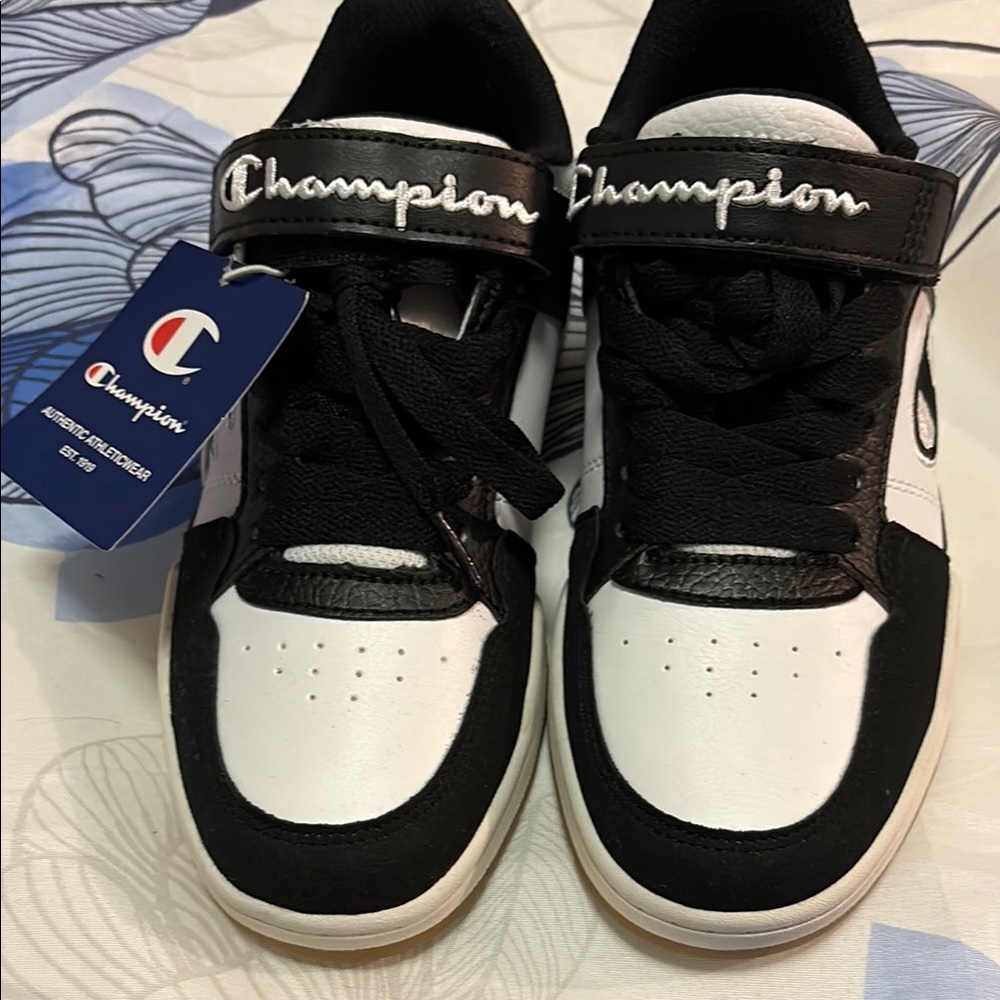 Champion Black and White Sneakers with Rubber Sole - Picture 4 of 11